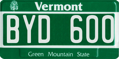 VT license plate BYD600