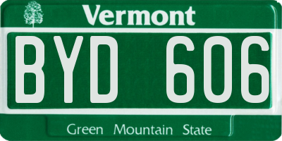 VT license plate BYD606