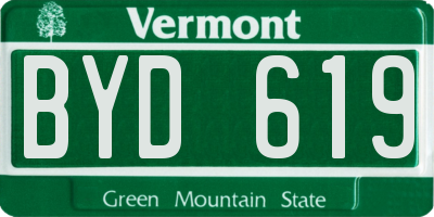 VT license plate BYD619