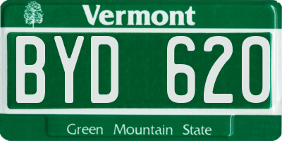 VT license plate BYD620