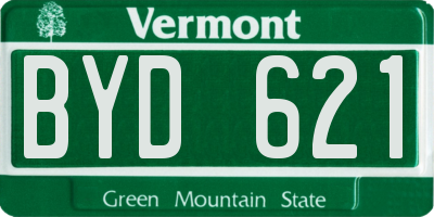 VT license plate BYD621