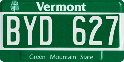 VT license plate BYD627