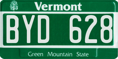 VT license plate BYD628