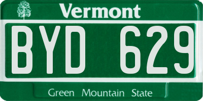 VT license plate BYD629