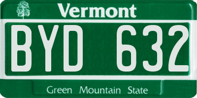 VT license plate BYD632