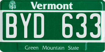 VT license plate BYD633