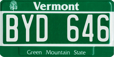 VT license plate BYD646