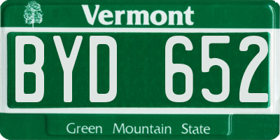 VT license plate BYD652