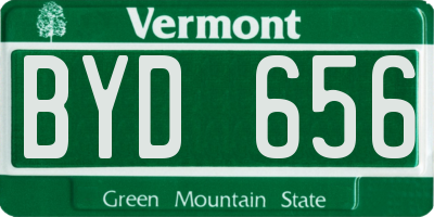 VT license plate BYD656