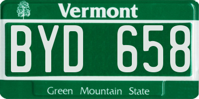 VT license plate BYD658