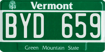 VT license plate BYD659