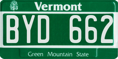 VT license plate BYD662