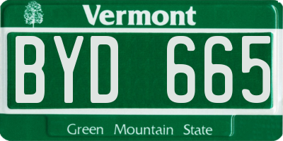 VT license plate BYD665