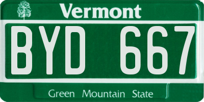 VT license plate BYD667