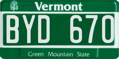 VT license plate BYD670