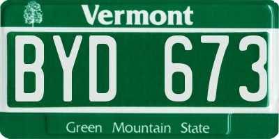 VT license plate BYD673