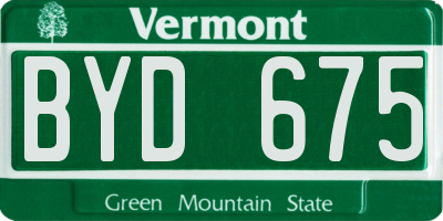 VT license plate BYD675