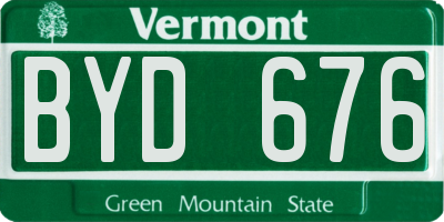 VT license plate BYD676