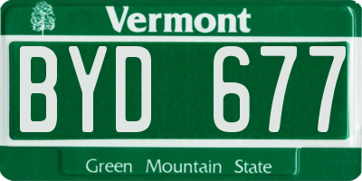 VT license plate BYD677