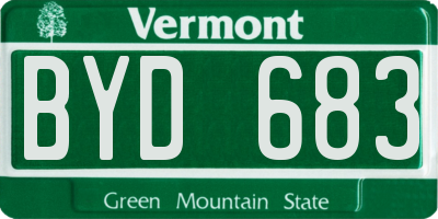VT license plate BYD683
