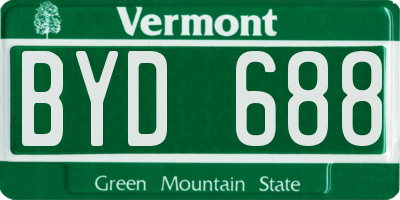 VT license plate BYD688