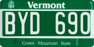 VT license plate BYD690