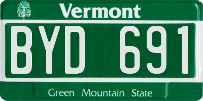 VT license plate BYD691