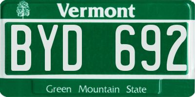 VT license plate BYD692