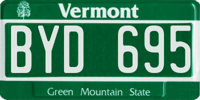VT license plate BYD695