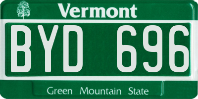 VT license plate BYD696