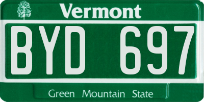 VT license plate BYD697