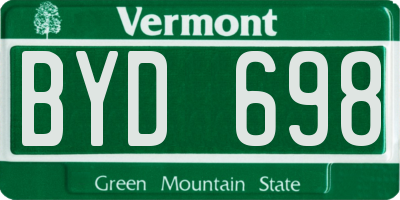 VT license plate BYD698