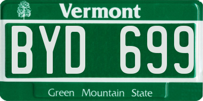 VT license plate BYD699