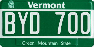 VT license plate BYD700