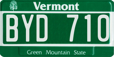 VT license plate BYD710