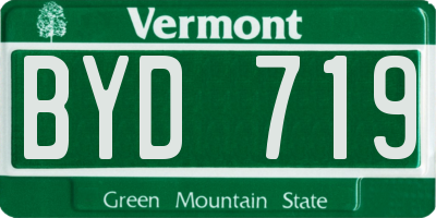 VT license plate BYD719