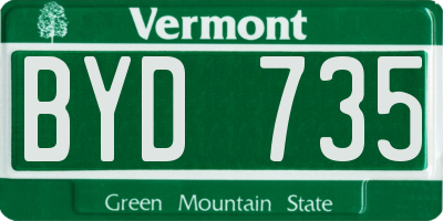 VT license plate BYD735