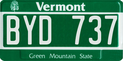 VT license plate BYD737