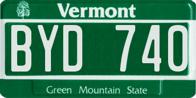 VT license plate BYD740