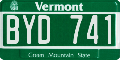 VT license plate BYD741