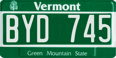 VT license plate BYD745