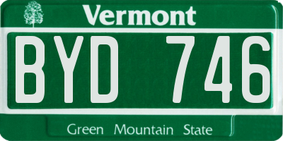 VT license plate BYD746
