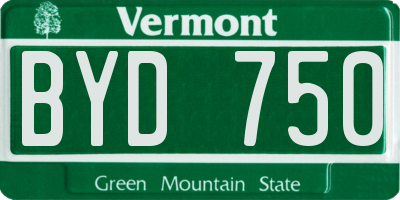 VT license plate BYD750