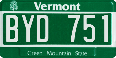 VT license plate BYD751