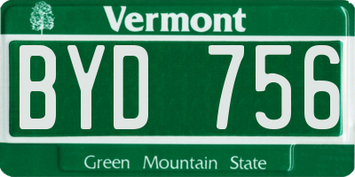 VT license plate BYD756