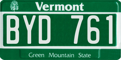 VT license plate BYD761