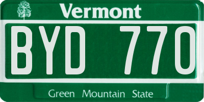 VT license plate BYD770