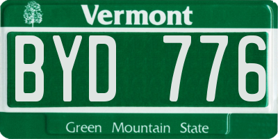 VT license plate BYD776