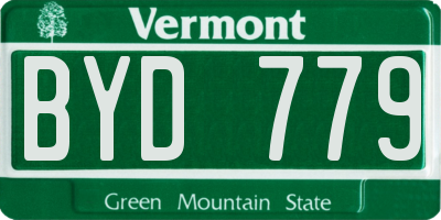 VT license plate BYD779