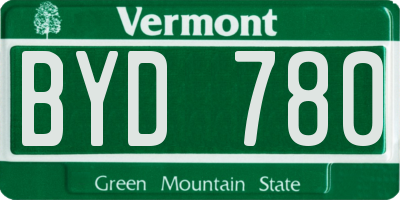 VT license plate BYD780